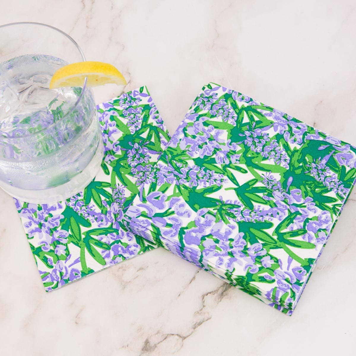 RS Blue Bonnet Cocktail Napkins Blue/Green/Purple 5"