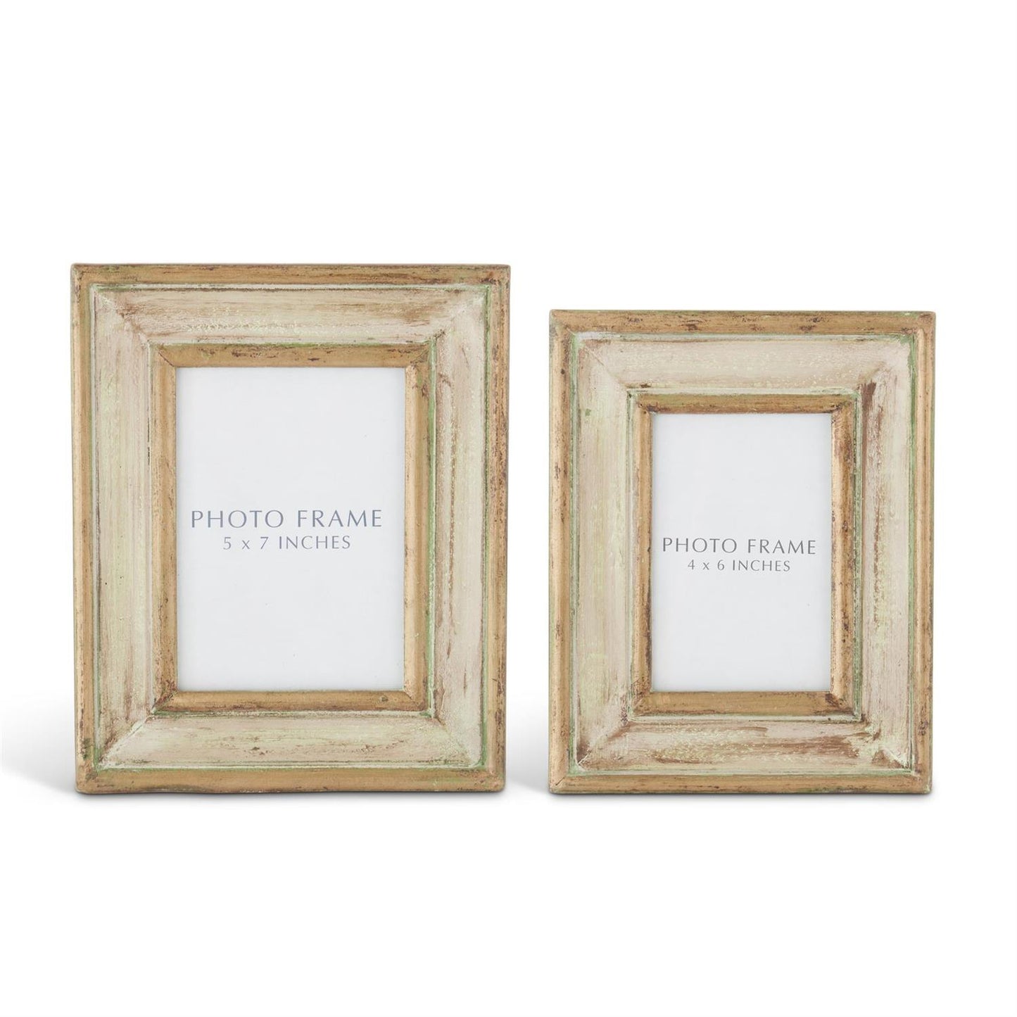 Gold& Patina Green Wood Frame 4x6