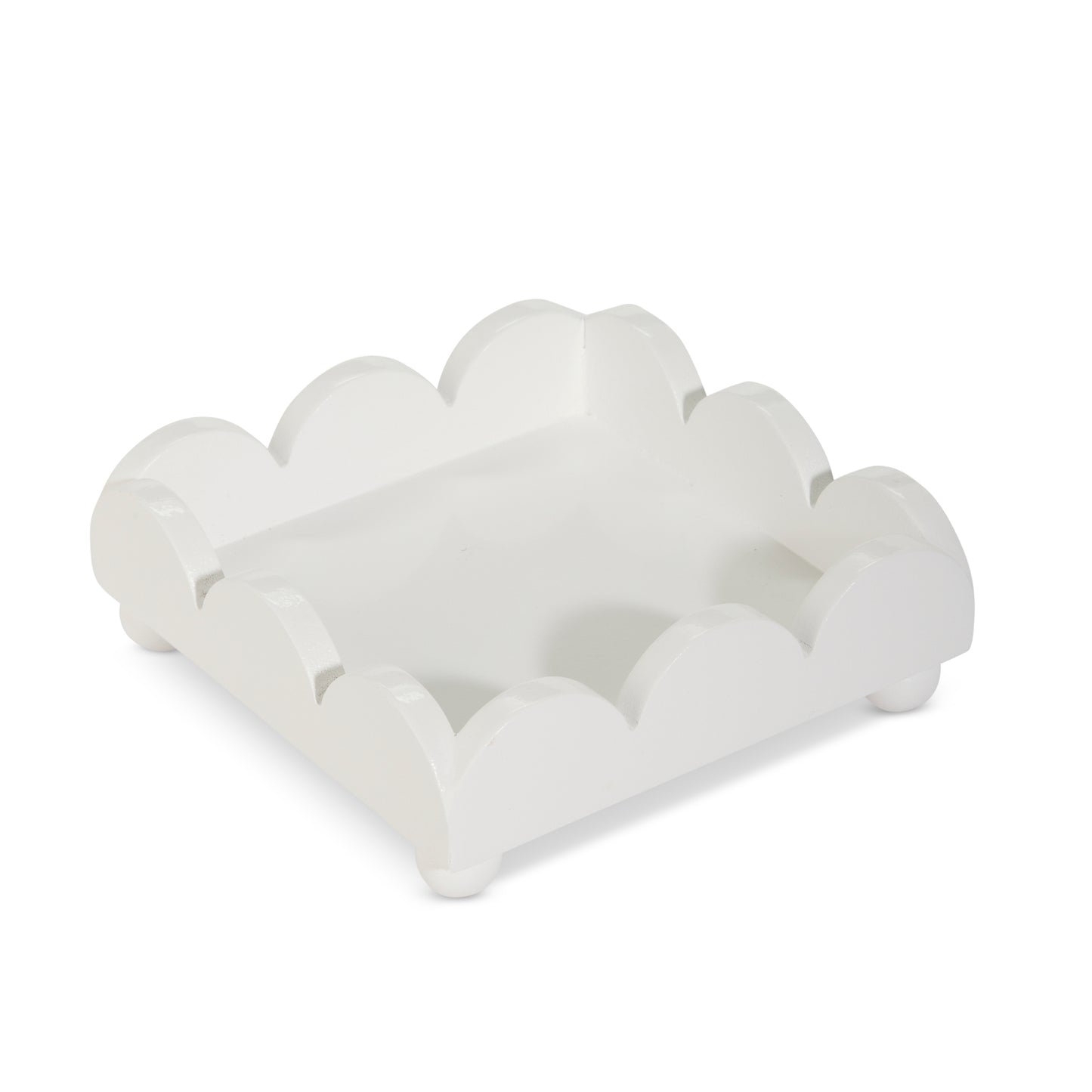 Raz White Scalloped 6" napkin Holder #4657298