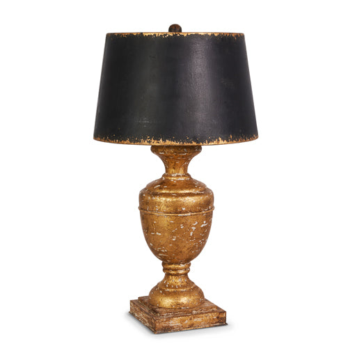 Gold antique lamp 26" with black shade #4532219