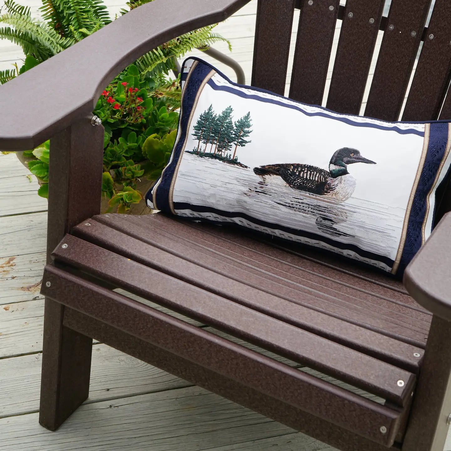 Lakeside Loon Indoor/Outdoor Throw Pillow