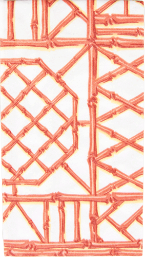 Bamboo Screen Coral guest paper napkin