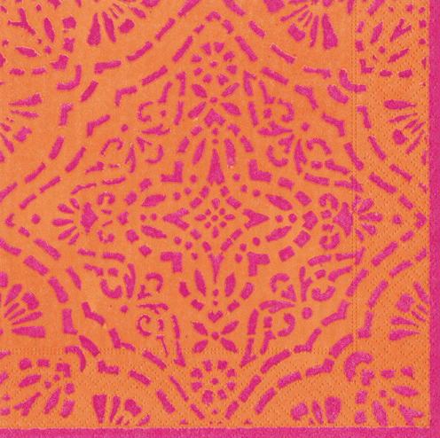 Orange & Pink Cocktail paper napkin Annika Orange