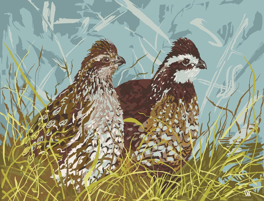 AWA Chartreuse Still Before the Flush Quail 5x7 Espresso Plein Air - 2.56" frame