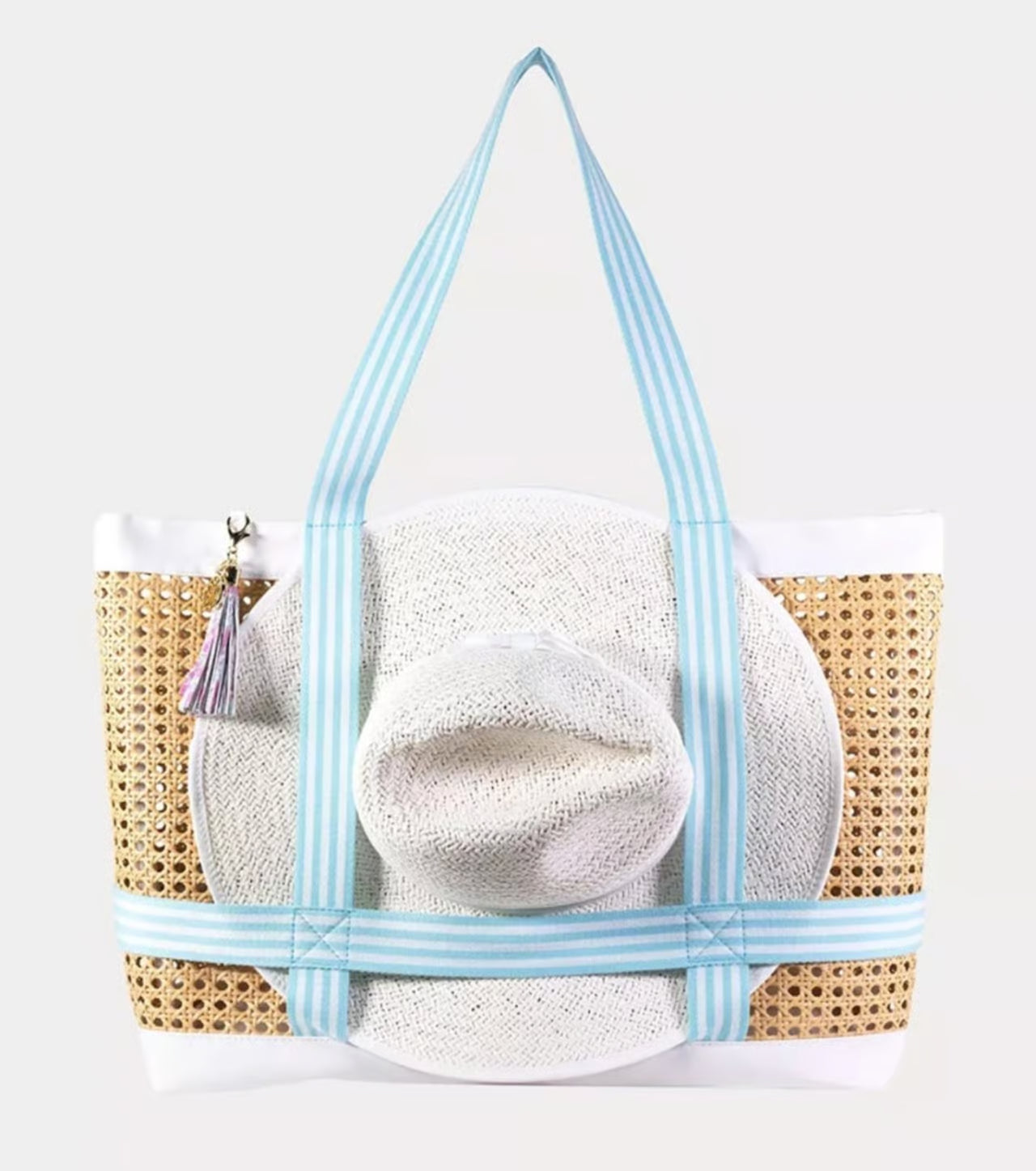 Lilly pulitzer Raffia Beach tote with hat straps
