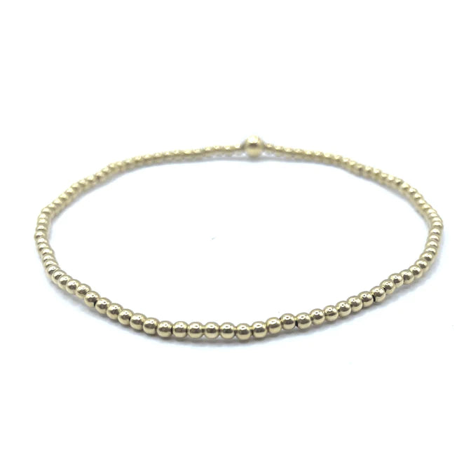 EG 2mm GF beaded bracelet with single 4mm Karma