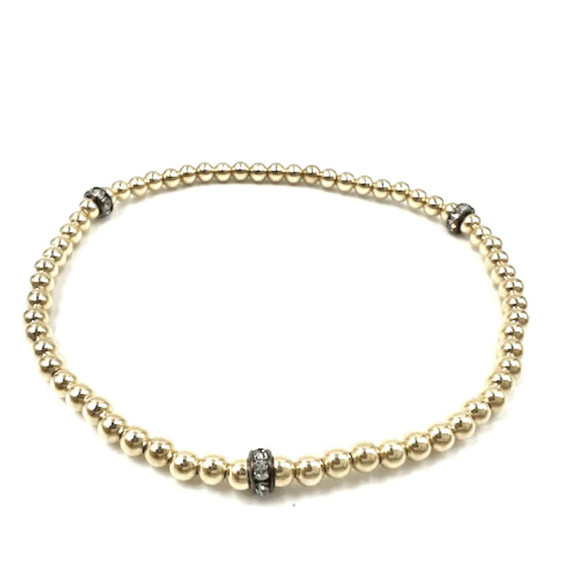 EG 3mm Karma Glitter14k Gold Filled Bracelet