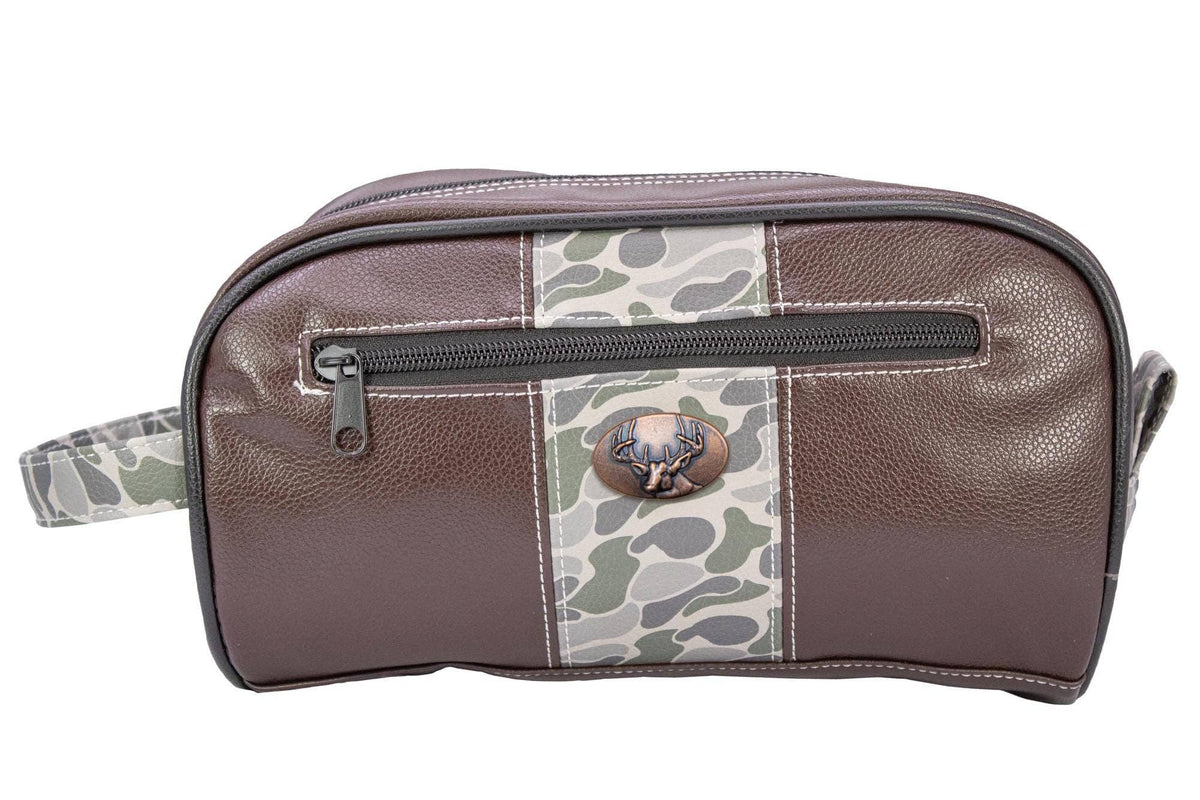 Buck Brown Pebble Old School Camo Men's Toiletry Dopp BagZep-Pro