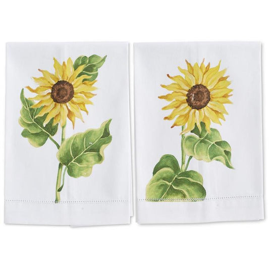 Sunflower Hand painted guest towel