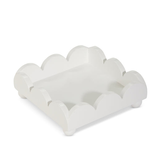 Raz White Scalloped 6" napkin Holder  #4657298