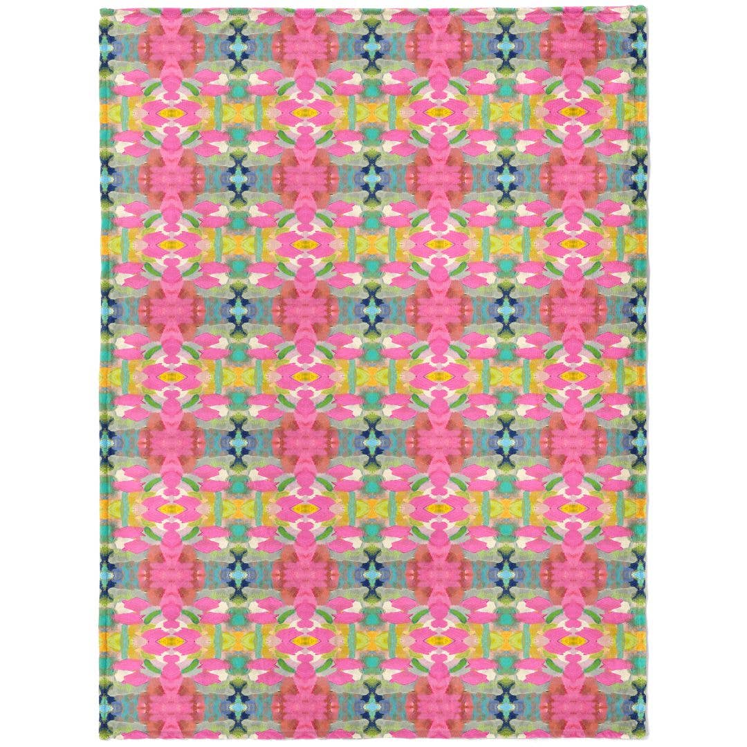 Pink Paradise Fleece Blanket by Laura Park