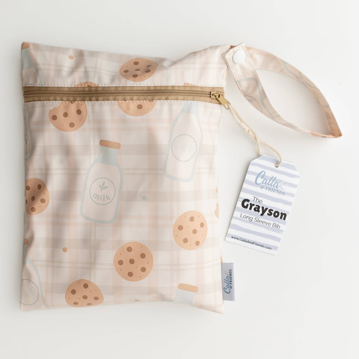 The Grayson Long Sleeve Bib - Milk & Cookies