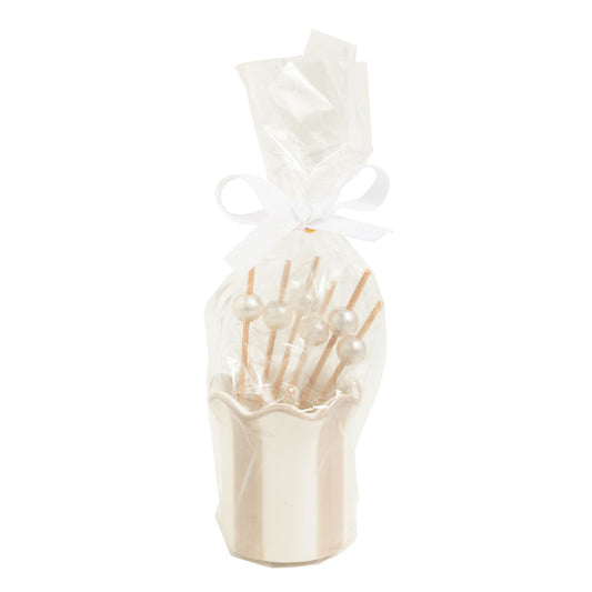 Taupe Stripe Toothpick  holder