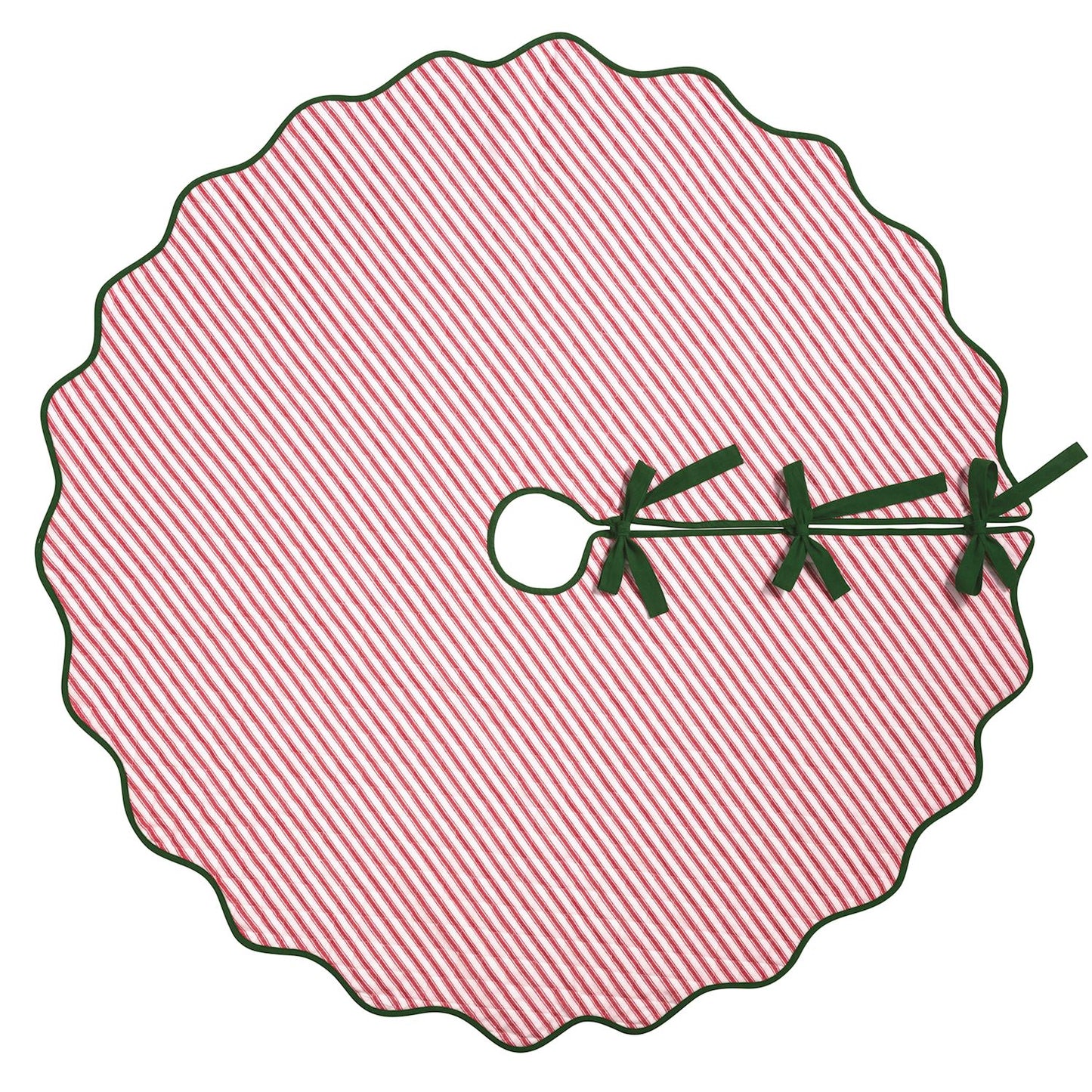 MP Christmas Block Print Tree Skirt Rev to Stripe