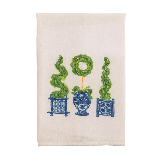MP 3 Topiaries painted hand towel