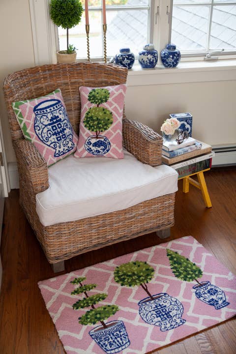 Pink Ball Topiary Hook Pillow