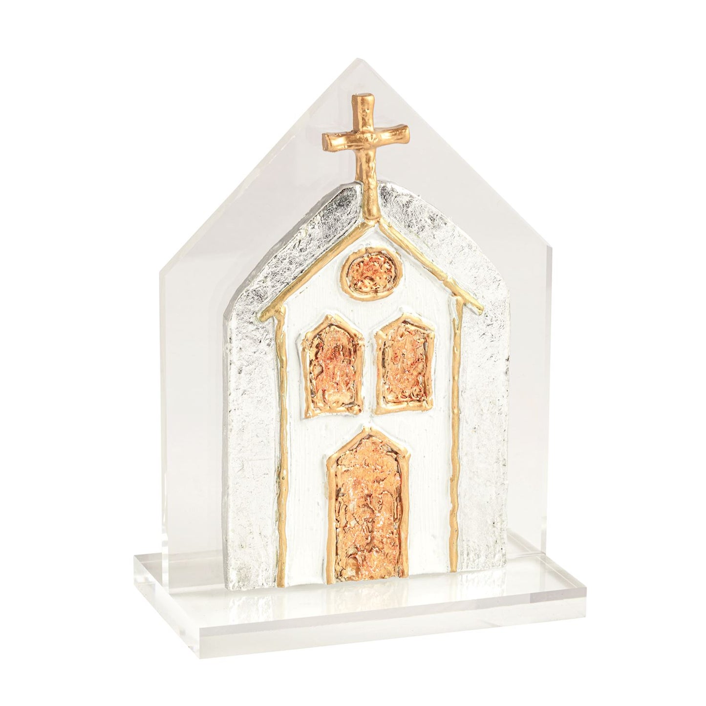 MP Gold on Silver Acrylic Church