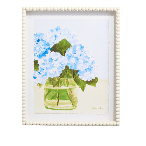 Hydrangea print 18" white frame