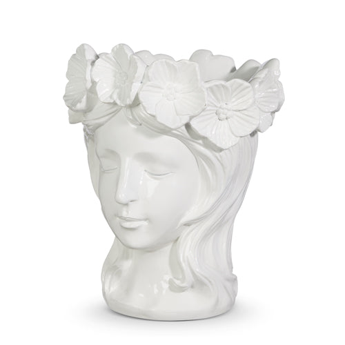 White 10" Lady Head Vase #4511304