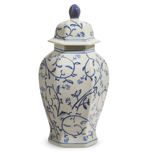 Blue white ginger jar 14.5" Raz 4528523