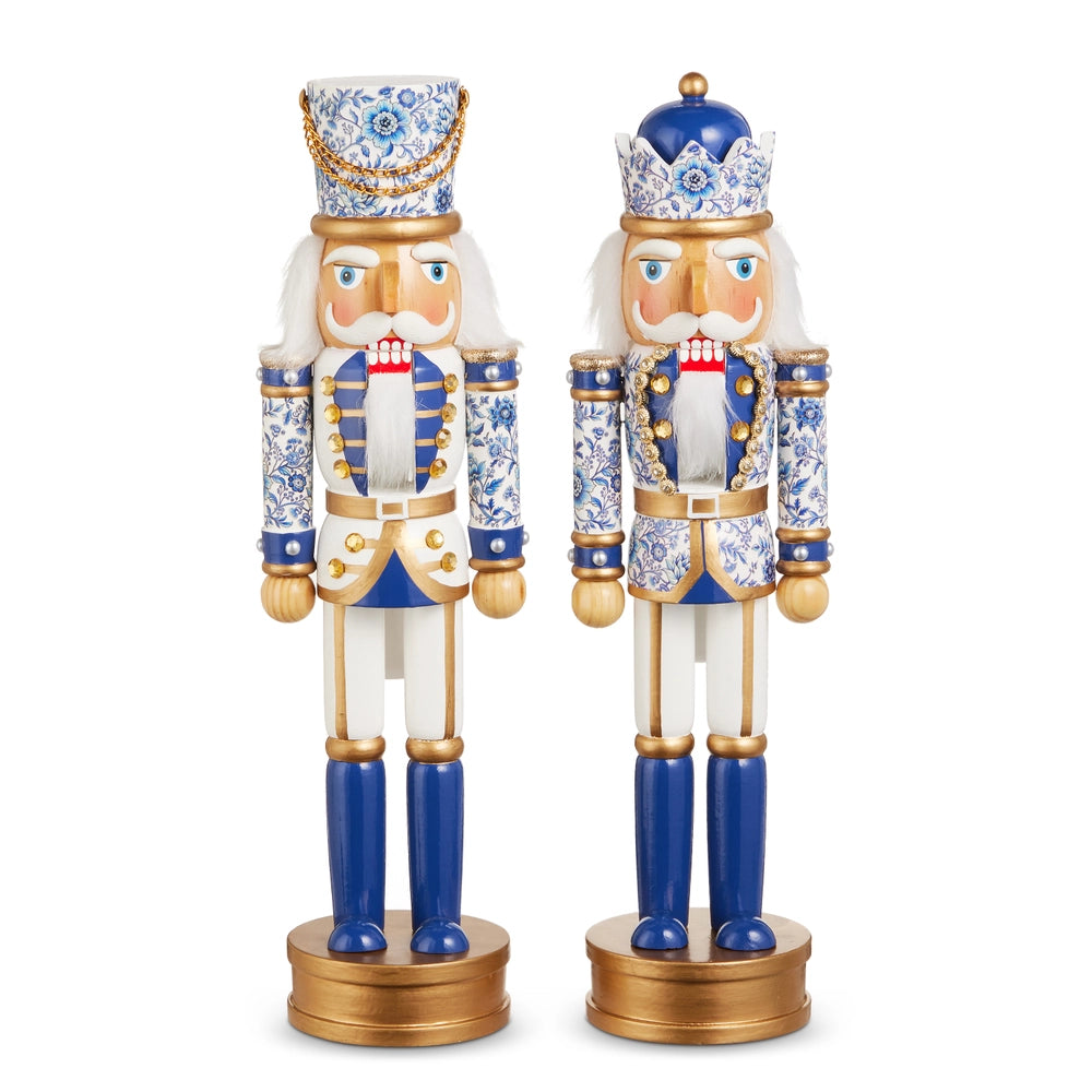 Raz Chinoiserie Nutcracker Blue & White 14.75"