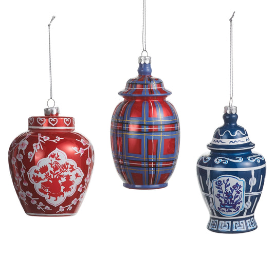 Raz 5" Dressed in Plaid or Chinoiserie Ornament