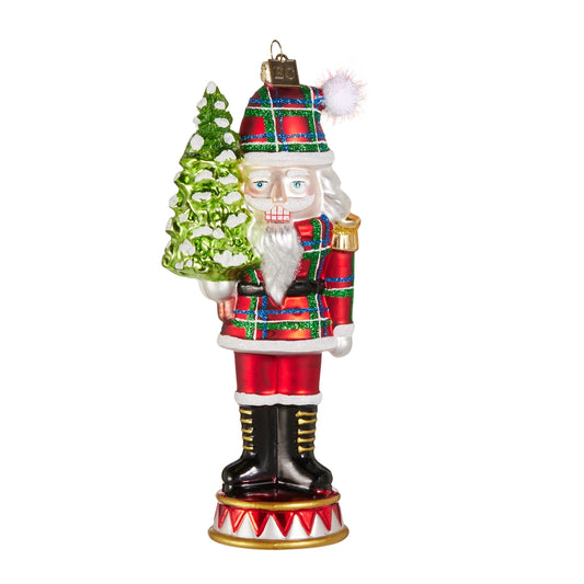 Raz EC 7.5" Plaid Nutcracker Ornament