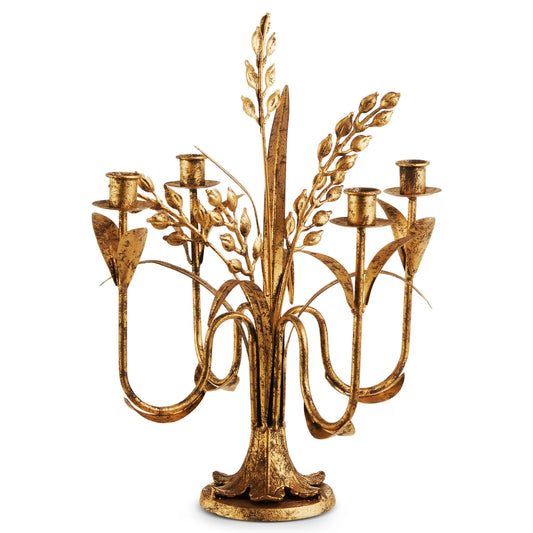 Raz 16" Antique Gold Candlestick