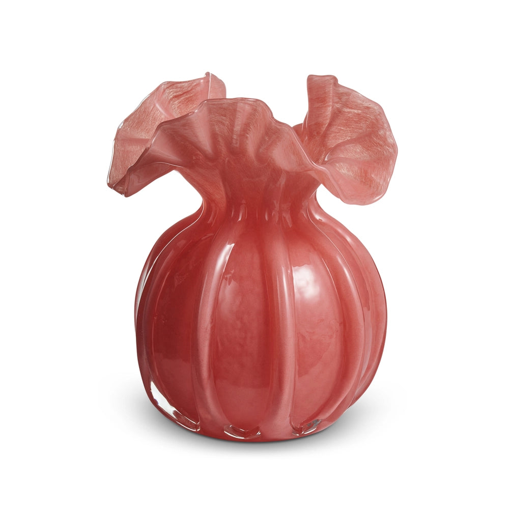 Pink Ruffle Vase 6.5"