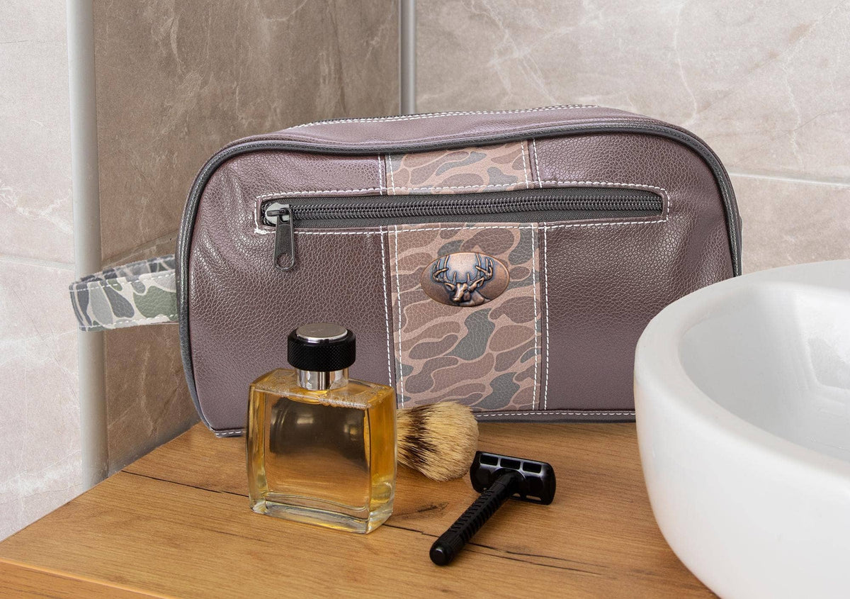 Buck Brown Pebble Old School Camo Men's Toiletry Dopp BagZep-Pro