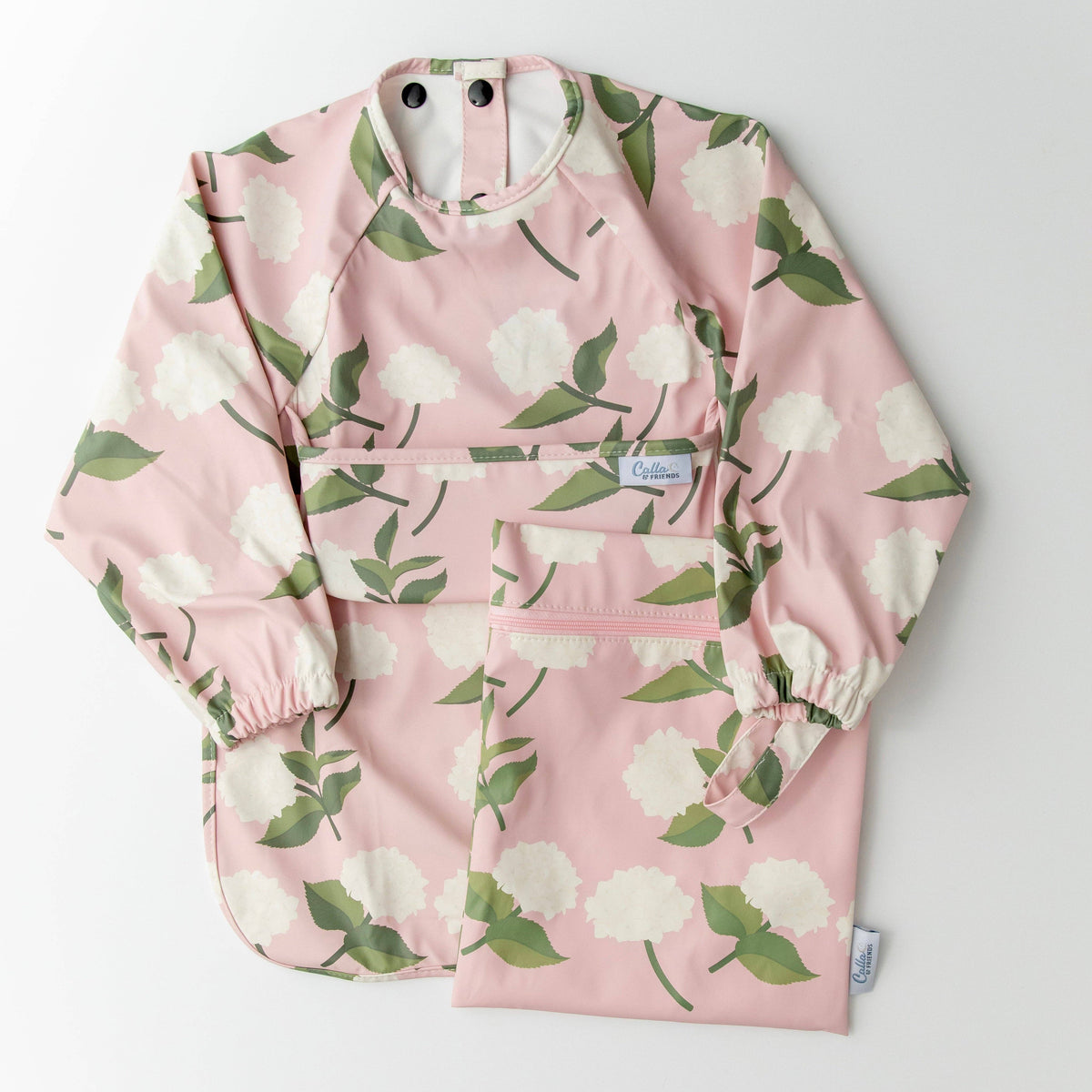 The Grayson Long Sleeve Bib - Hydrangeas