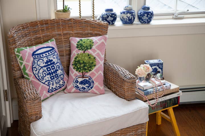 Pink Ball Topiary Hook Pillow