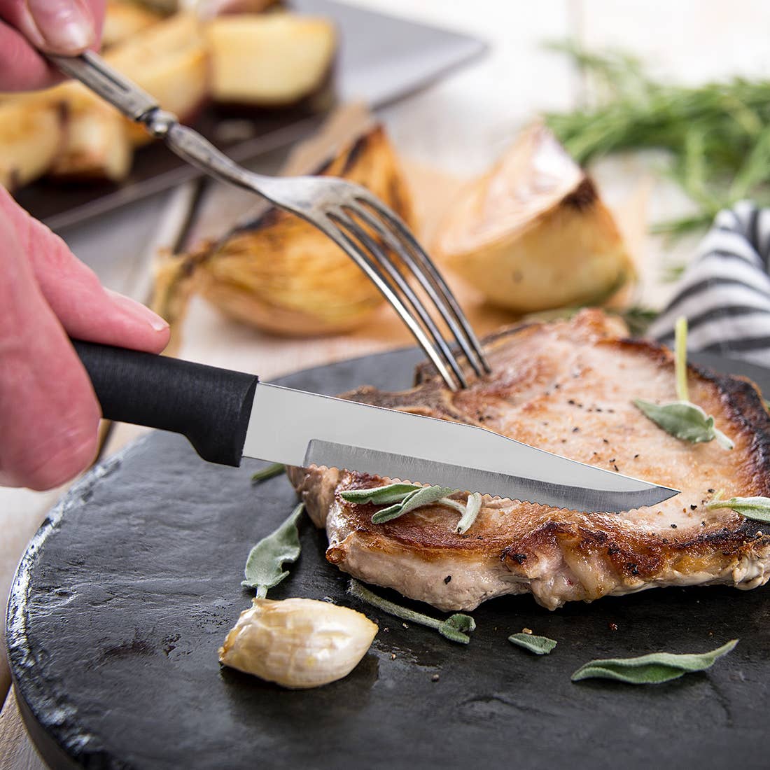 Serrated Steak - Black Handle