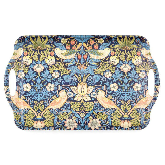 Strawberry Thief  Lg mel hndld tray blue