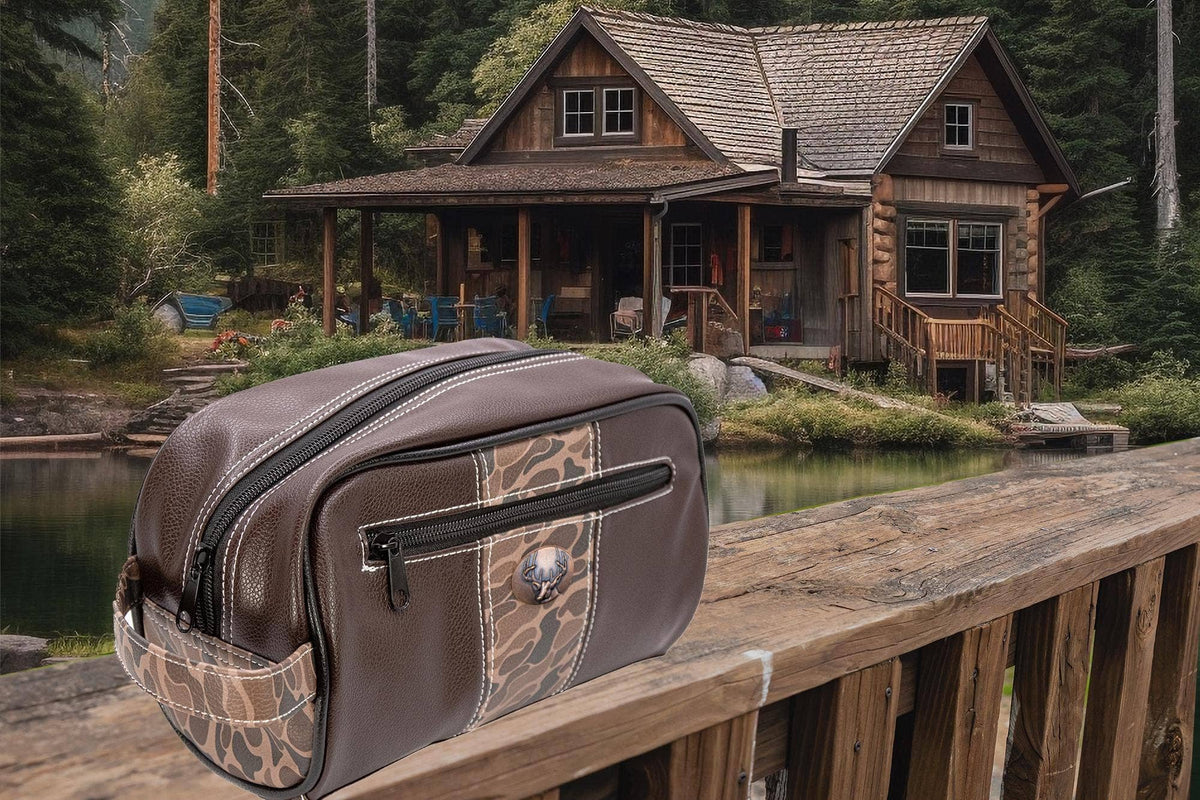 Buck Brown Pebble Old School Camo Men's Toiletry Dopp BagZep-Pro