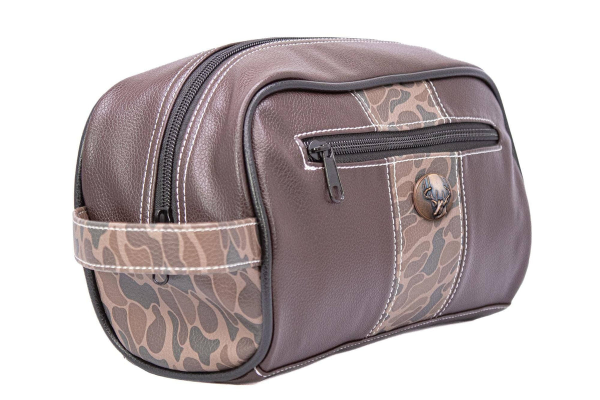 Buck Brown Pebble Old School Camo Men's Toiletry Dopp BagZep-Pro