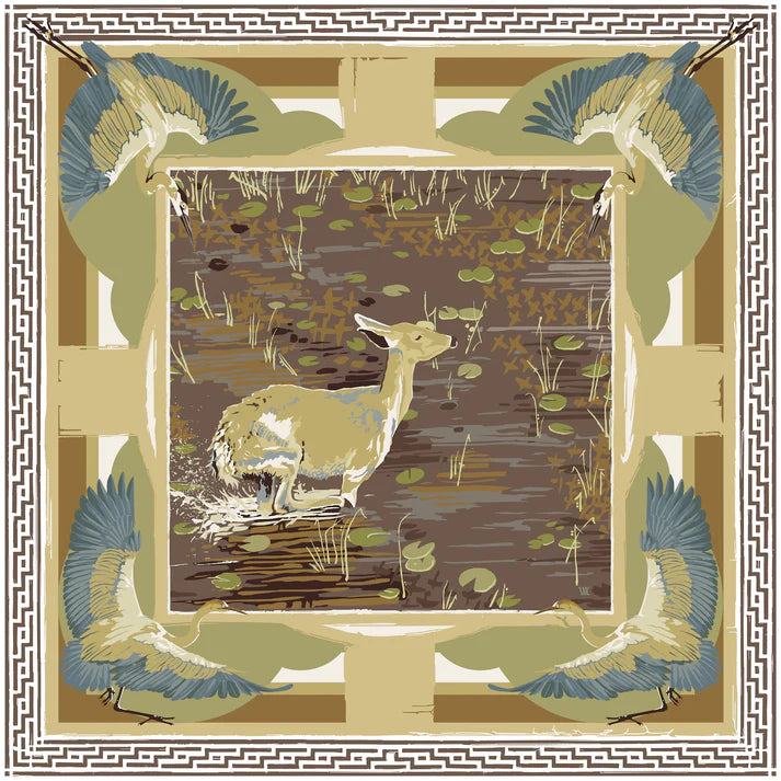 AW Brown Lily Pad Doe 11.5X11.5 Square AustinWilliamsArt