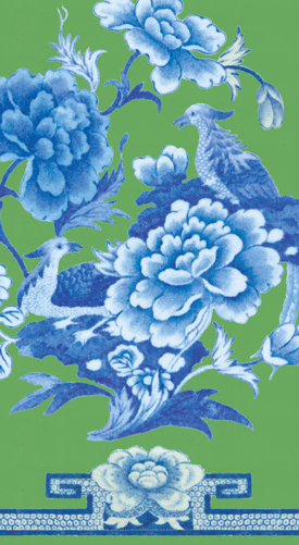 Green And Blue Plate Guest Towel