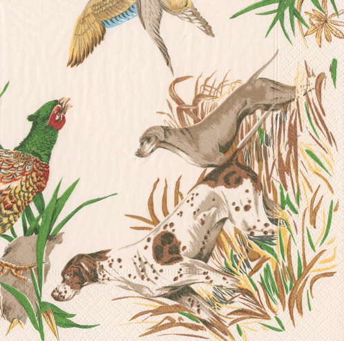 Sologne Napkin Luncheon (bird dogs)