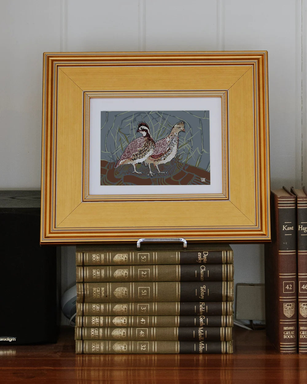 AWA Slate Bobwhite Pair5x7  Gold Plein Air frame 3 "