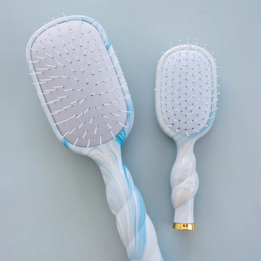 Blue Med Hair Detangler Teleties Brush Tide & True