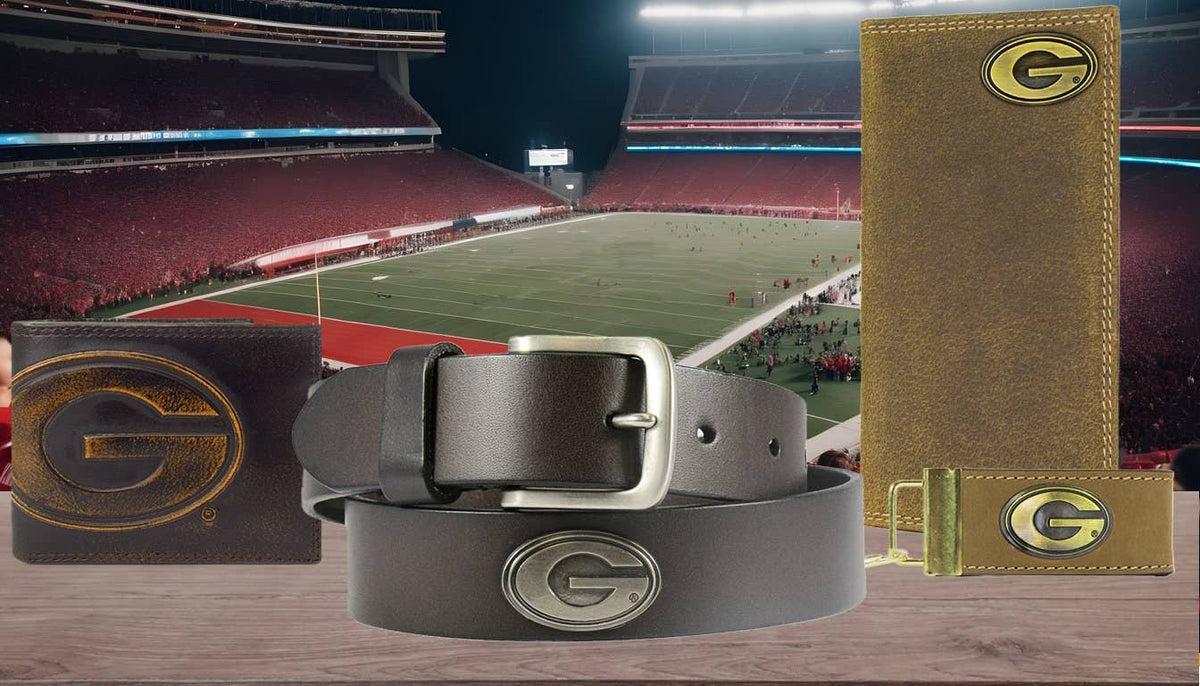 Zep-pro UGA Georgia Bulldogs Men's Collegiate Leather Belt: Brown
