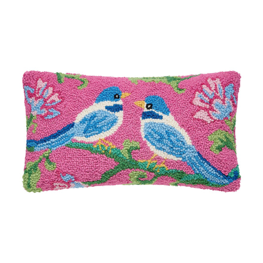 Chinoiserie Chickadees Hook Pillow