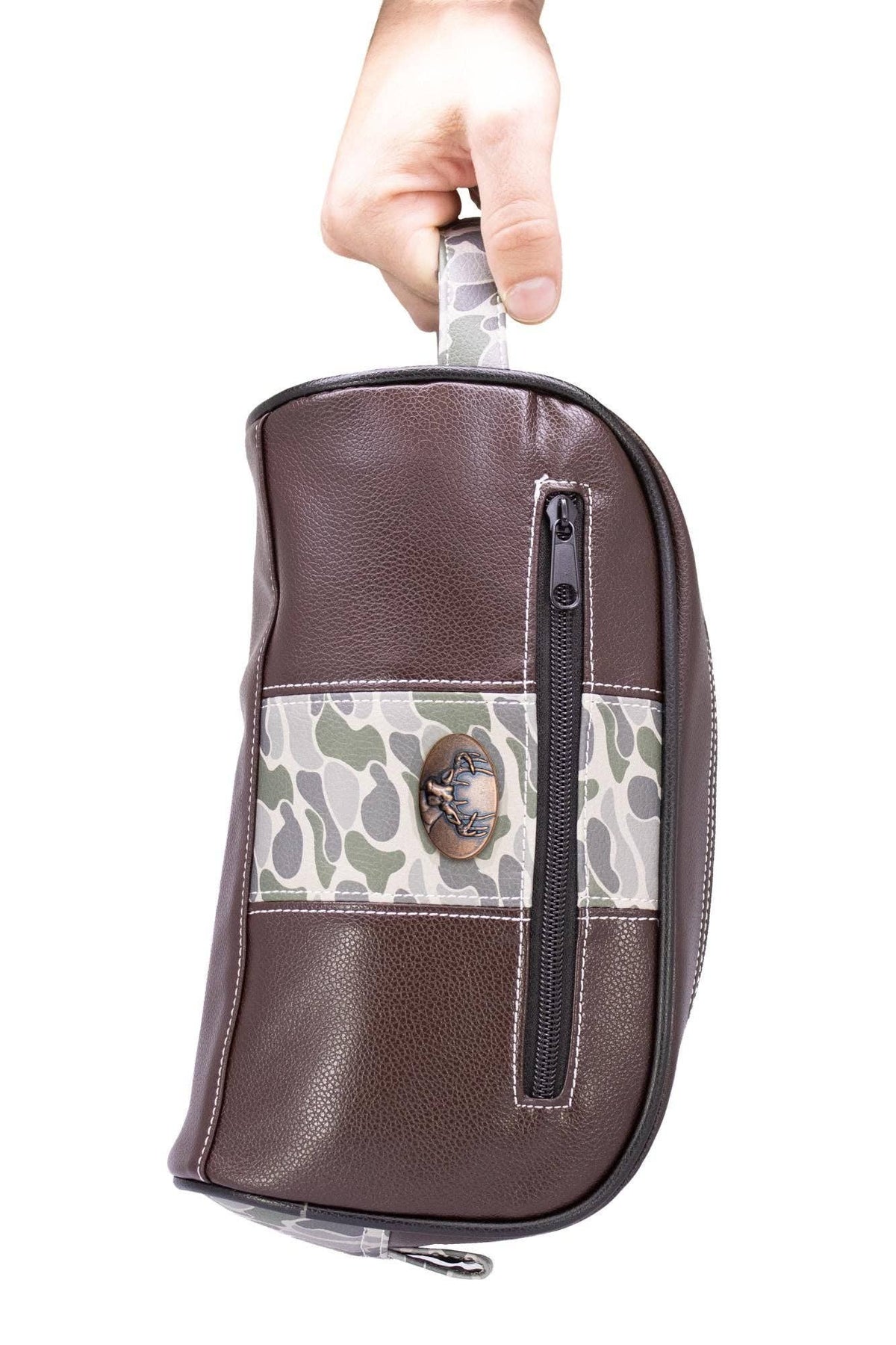 Buck Brown Pebble Old School Camo Men's Toiletry Dopp BagZep-Pro