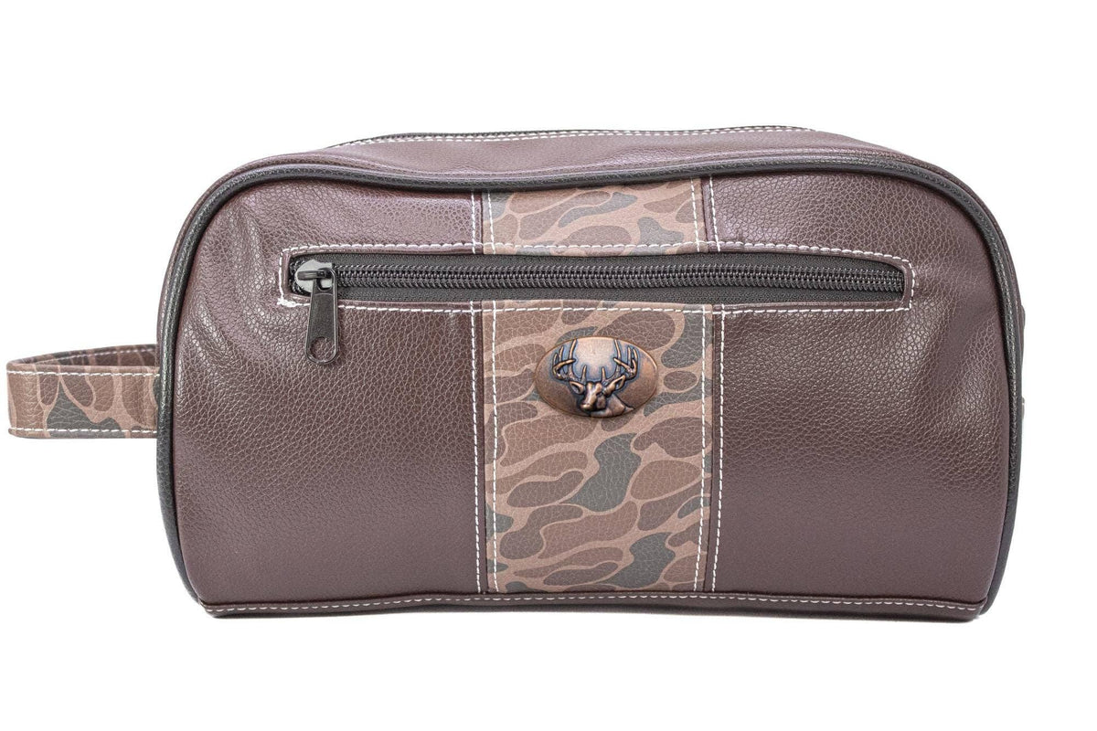 Buck Brown Pebble Old School Camo Men's Toiletry Dopp BagZep-Pro
