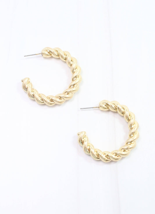 Berkeley Twisted Hoop Earring Gold