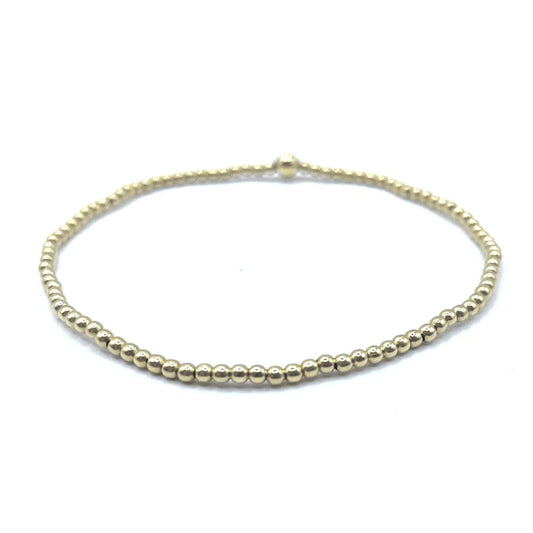 EG 2mm GF beaded bracelet with single 4mm Karma