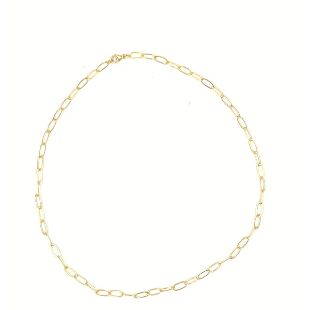 EG 14k Gold Filled Paperclip Large Links Necklace 16"