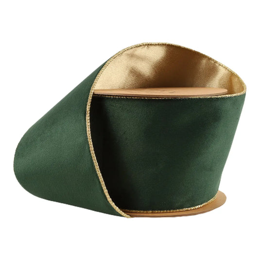 Green gold 4inch wired velvet