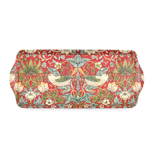 Sandwich tray melamine strawberry thief red